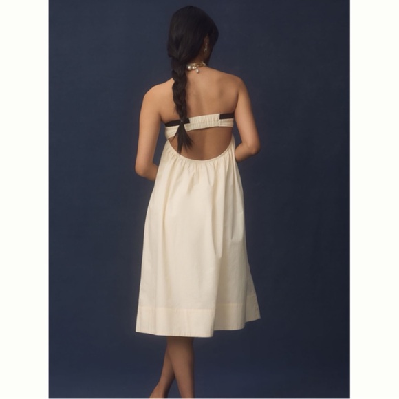 Maeve Strapless Pintuck Open-Back Dress Anthropologie - Picture 3 of 11
